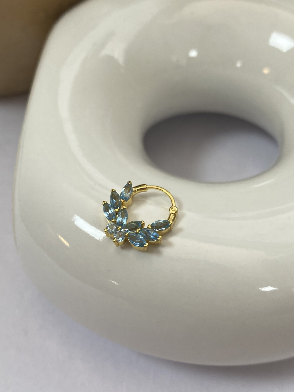 Flowery Topaz Septum Ring