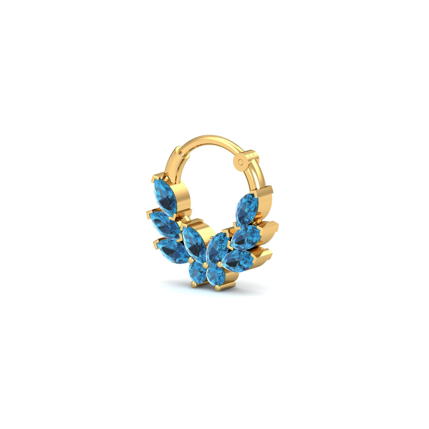 Flowery Topaz Septum Ring