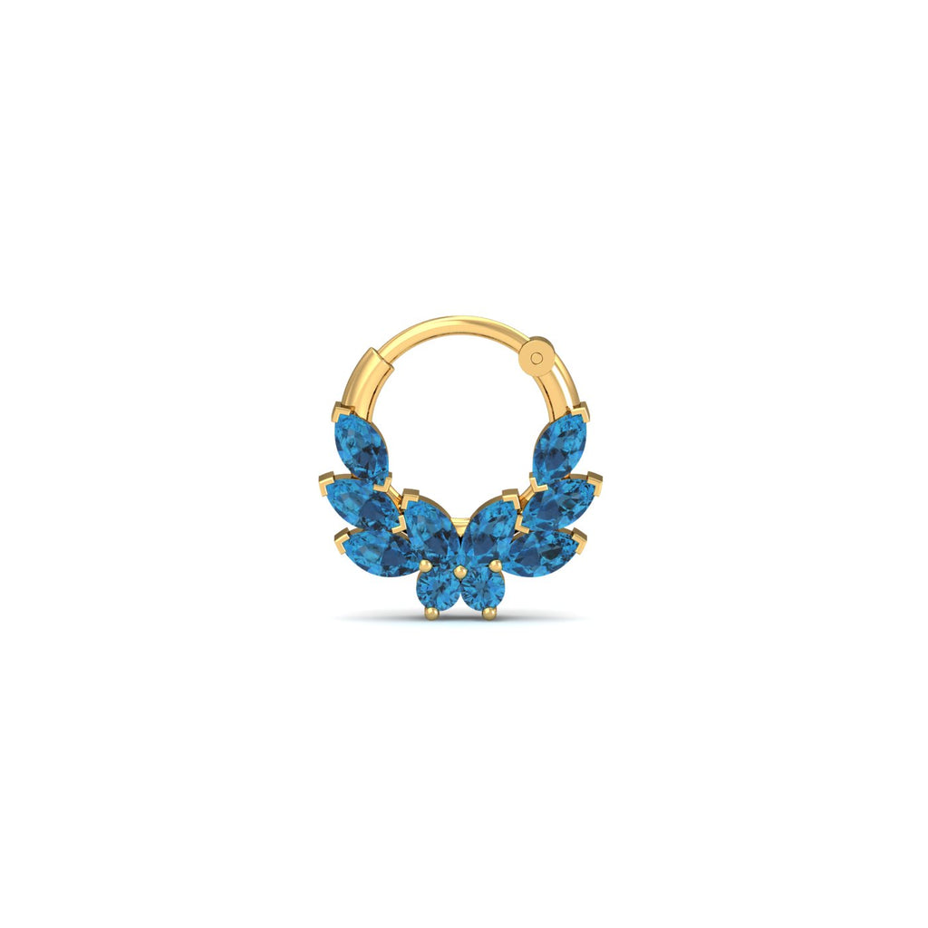 Flowery Topaz Septum Ring