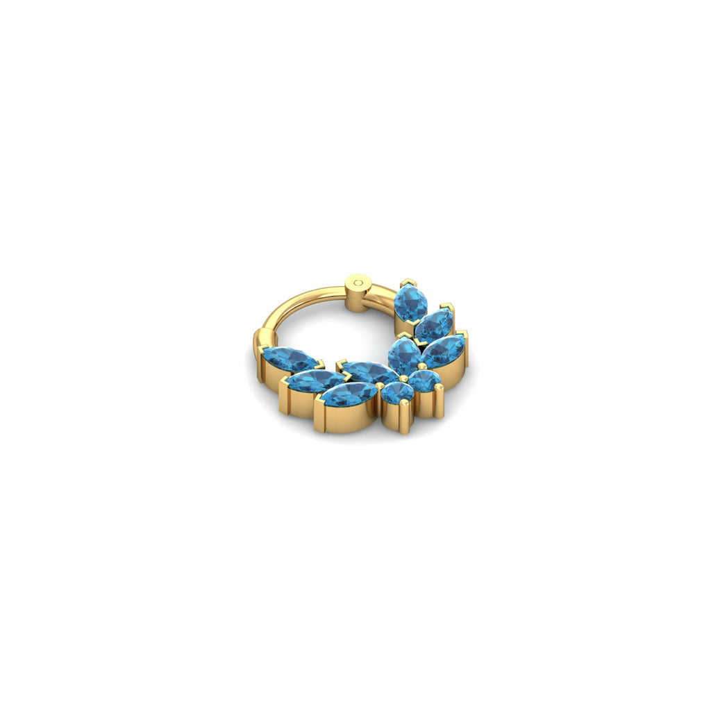 Flowery Topaz Septum Ring