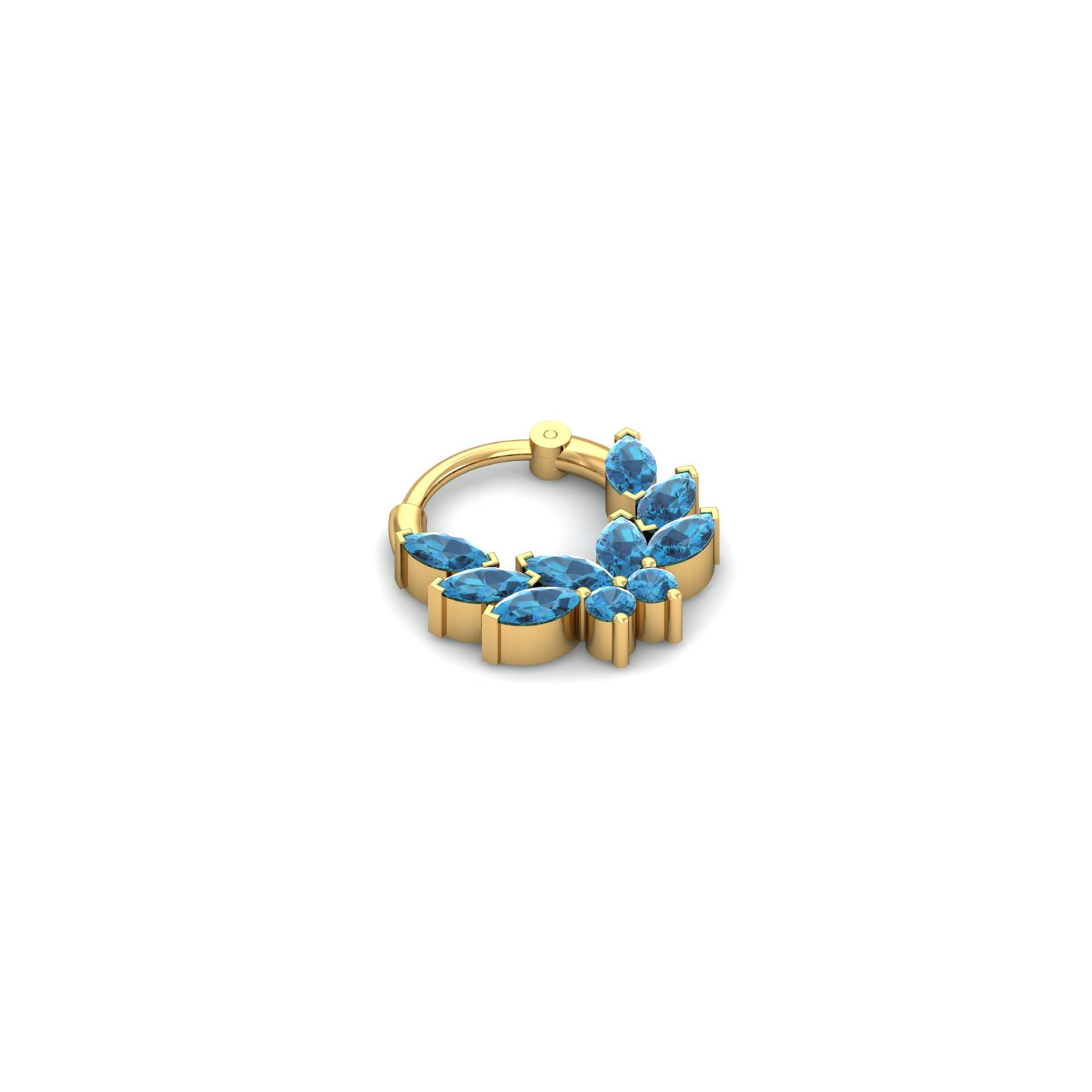 Flowery Topaz Septum Ring