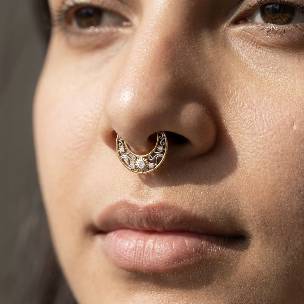 Filigree Sun Septum Ring