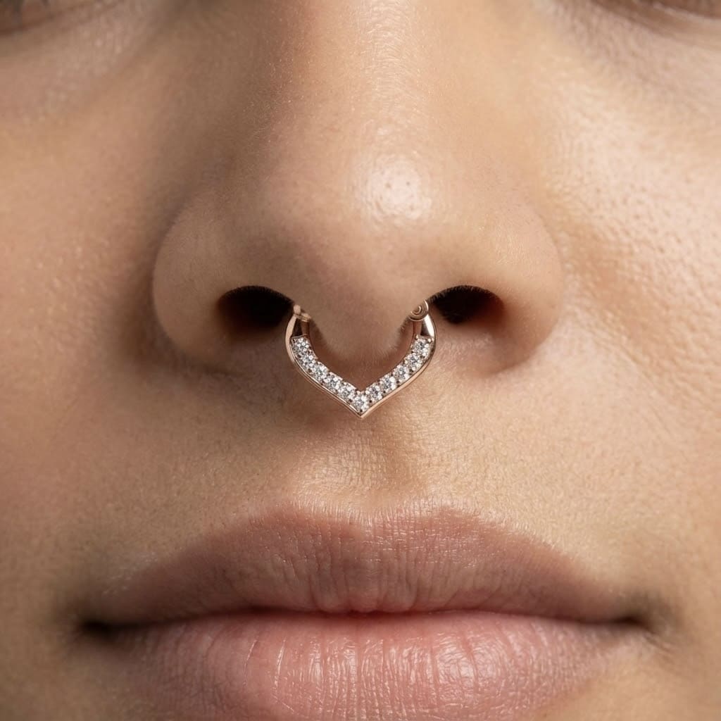 Trendy Rose Septum Ring