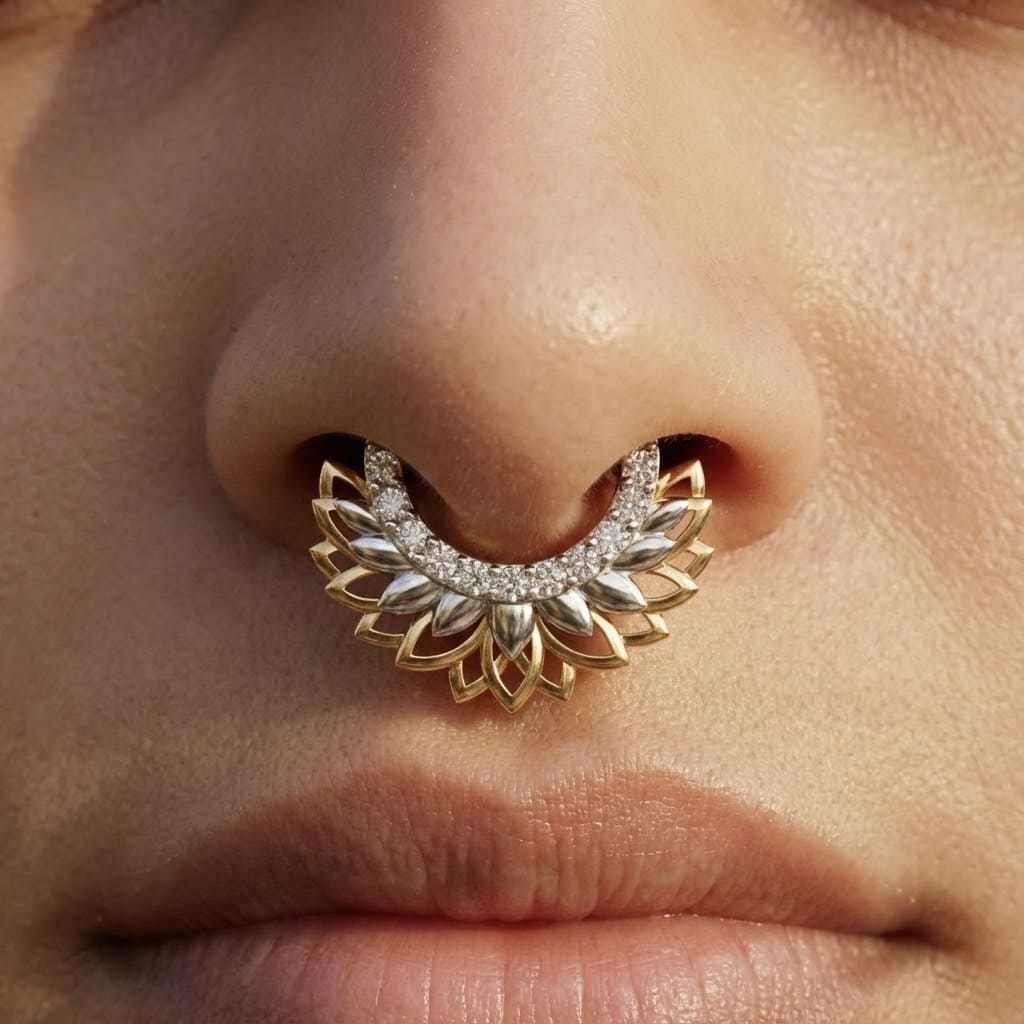 Leafy Gold Septum Ring