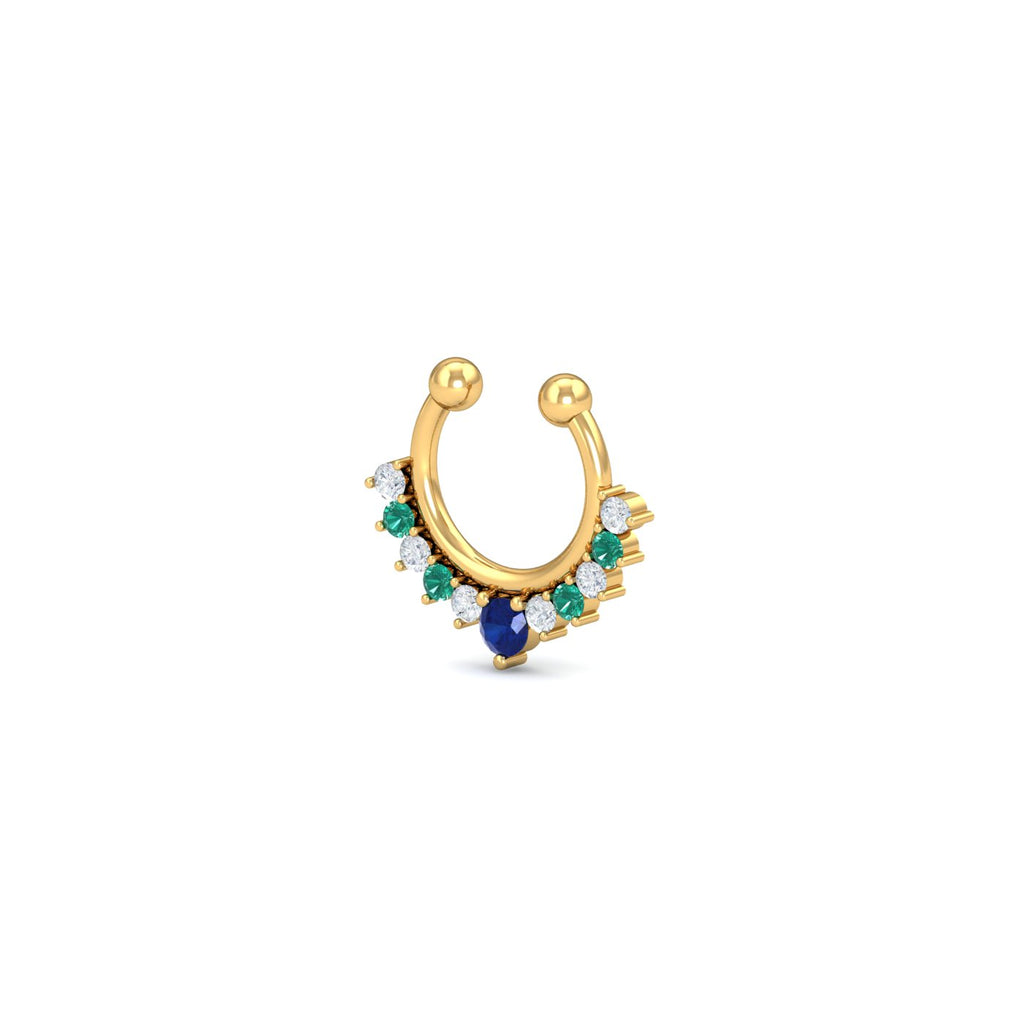 Blue-Green Fake Septum Ring