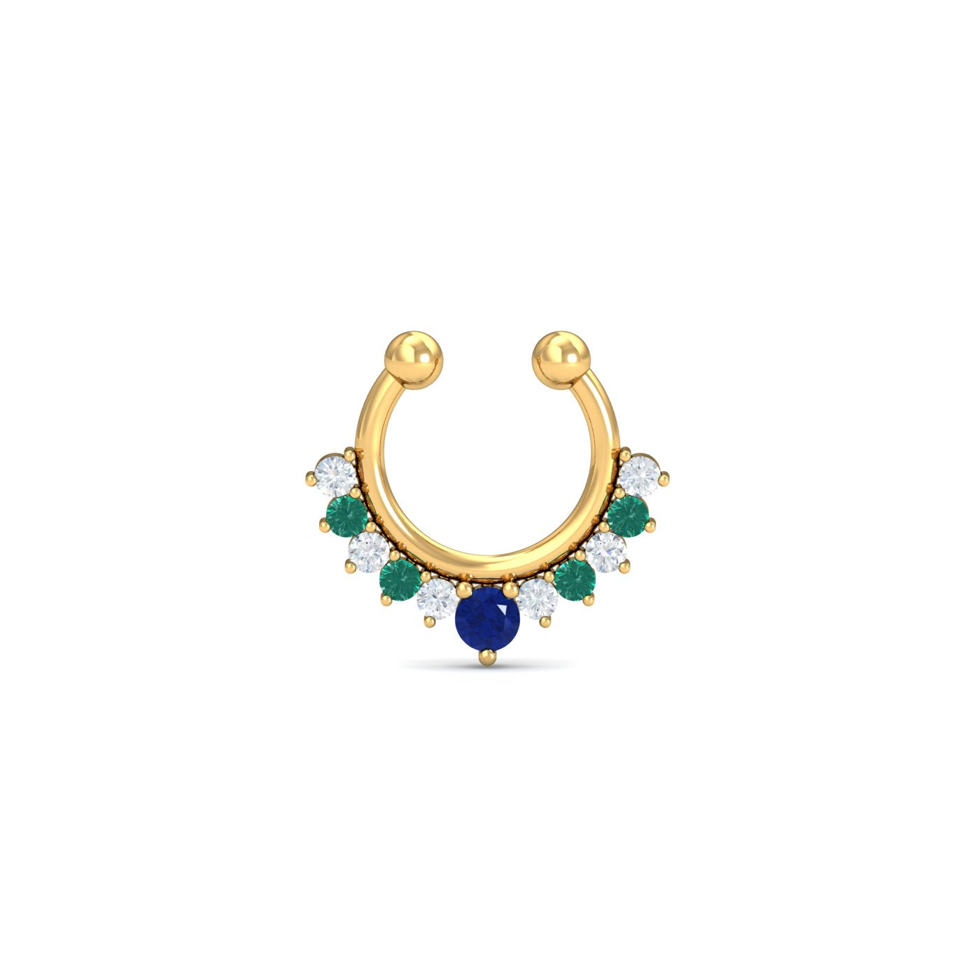 Blue-Green Fake Septum Ring
