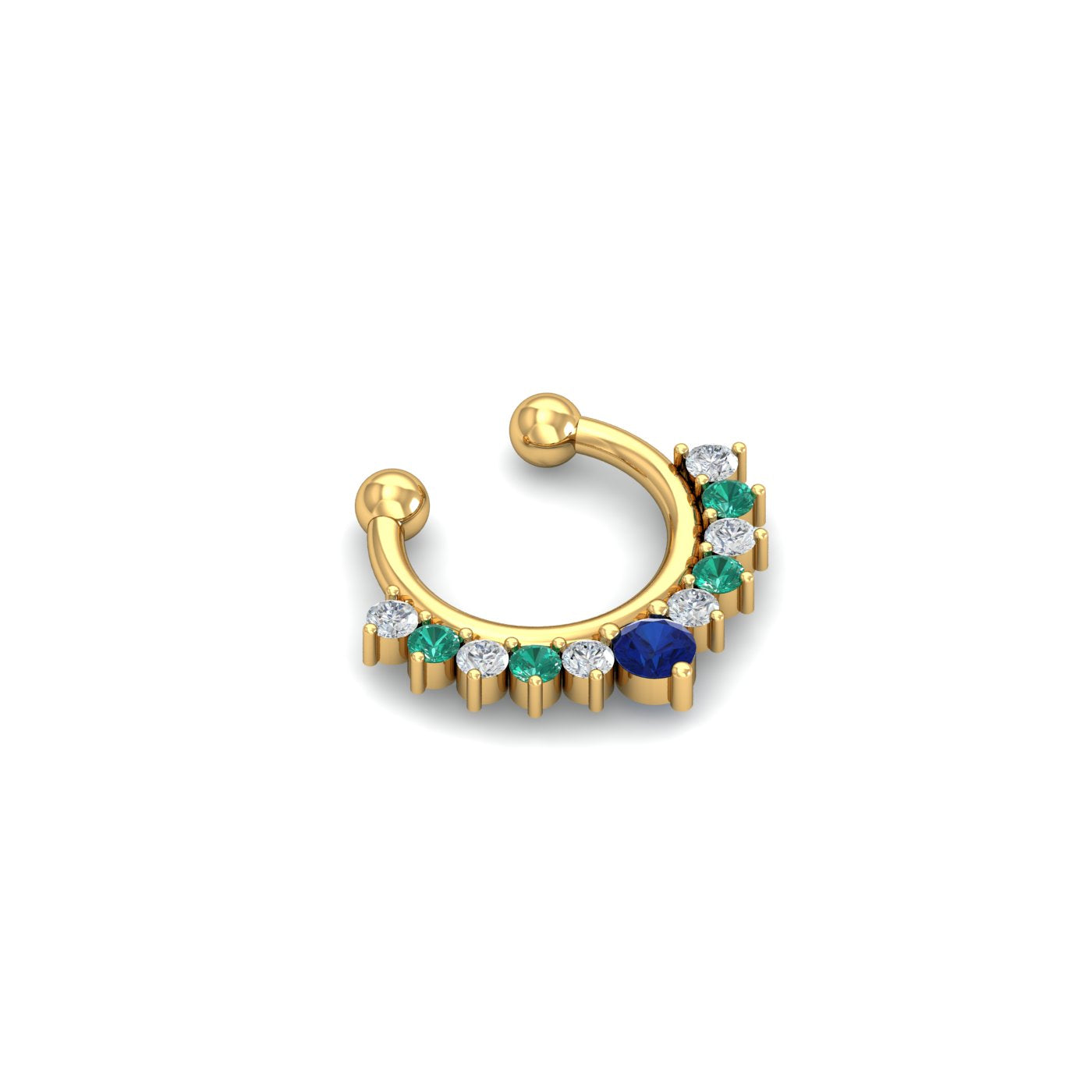 Blue-Green Fake Septum Ring