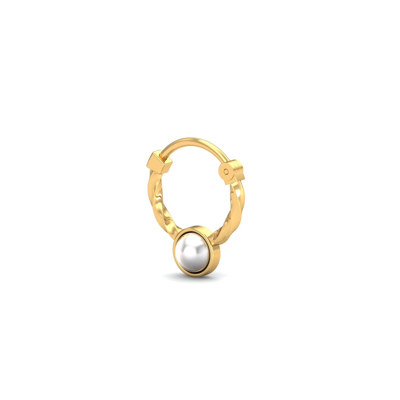 Twisted Pearl Septum Ring