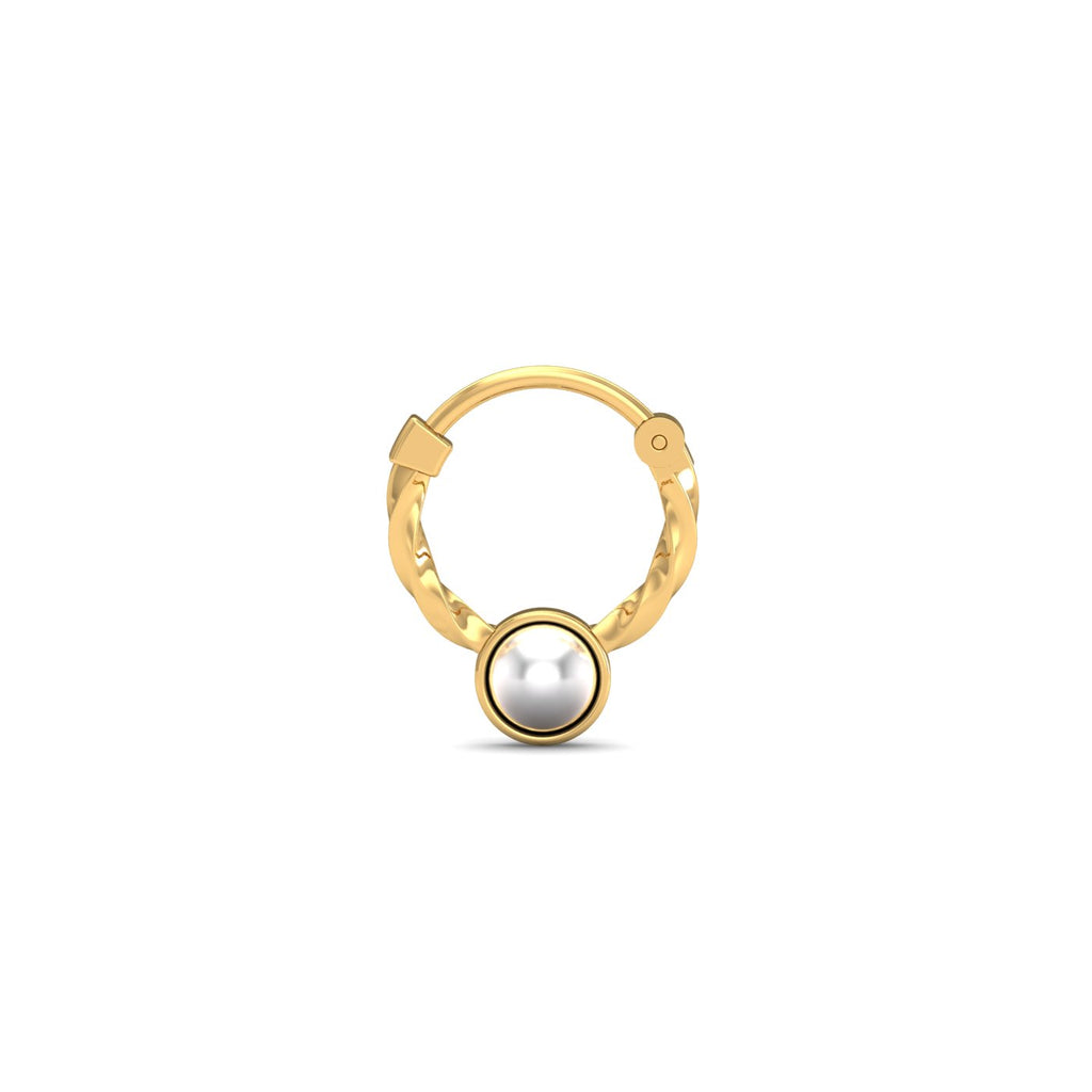 Twisted Pearl Septum Ring