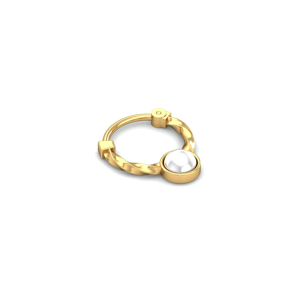 Twisted Pearl Septum Ring