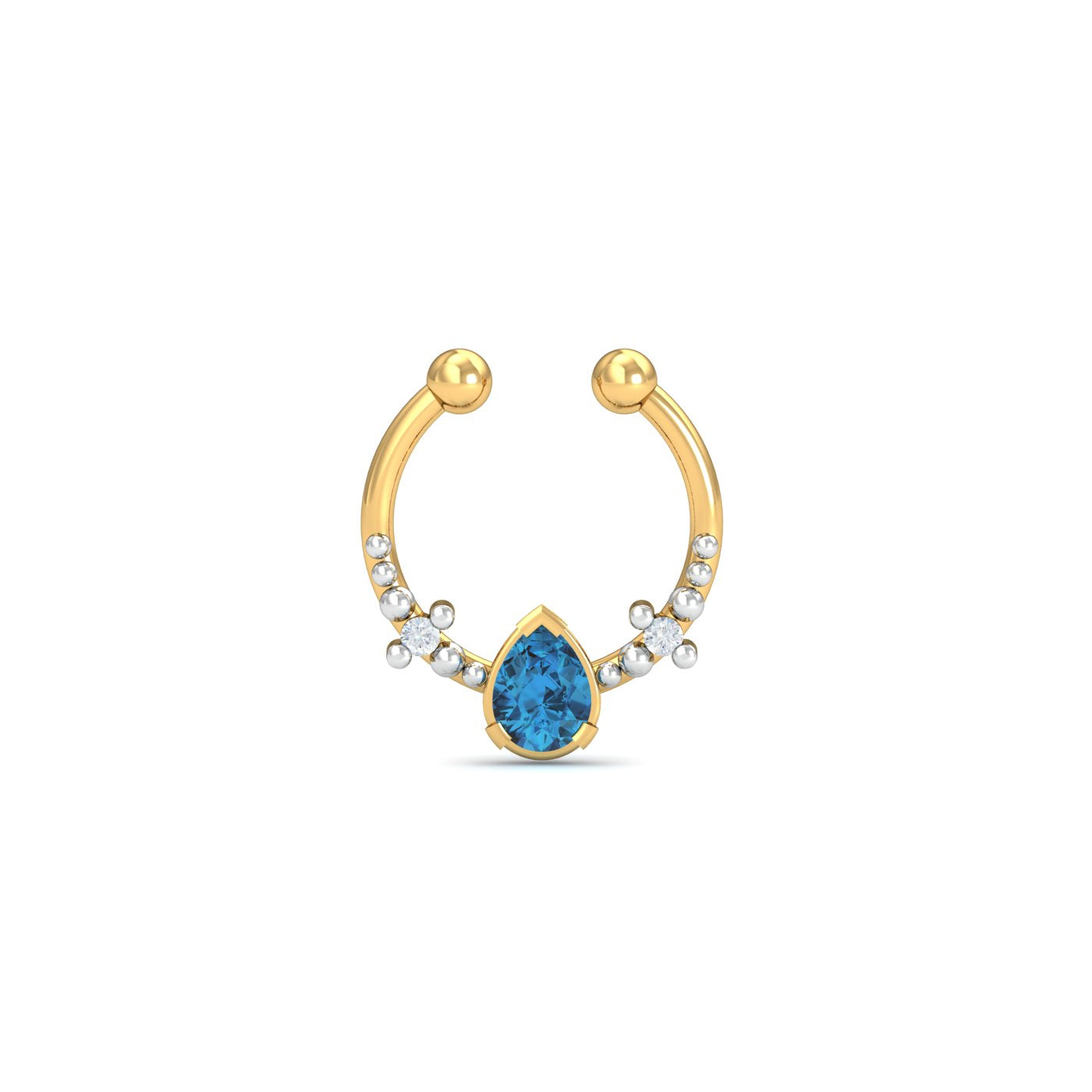 Pear Topaz Faux Septum Ring
