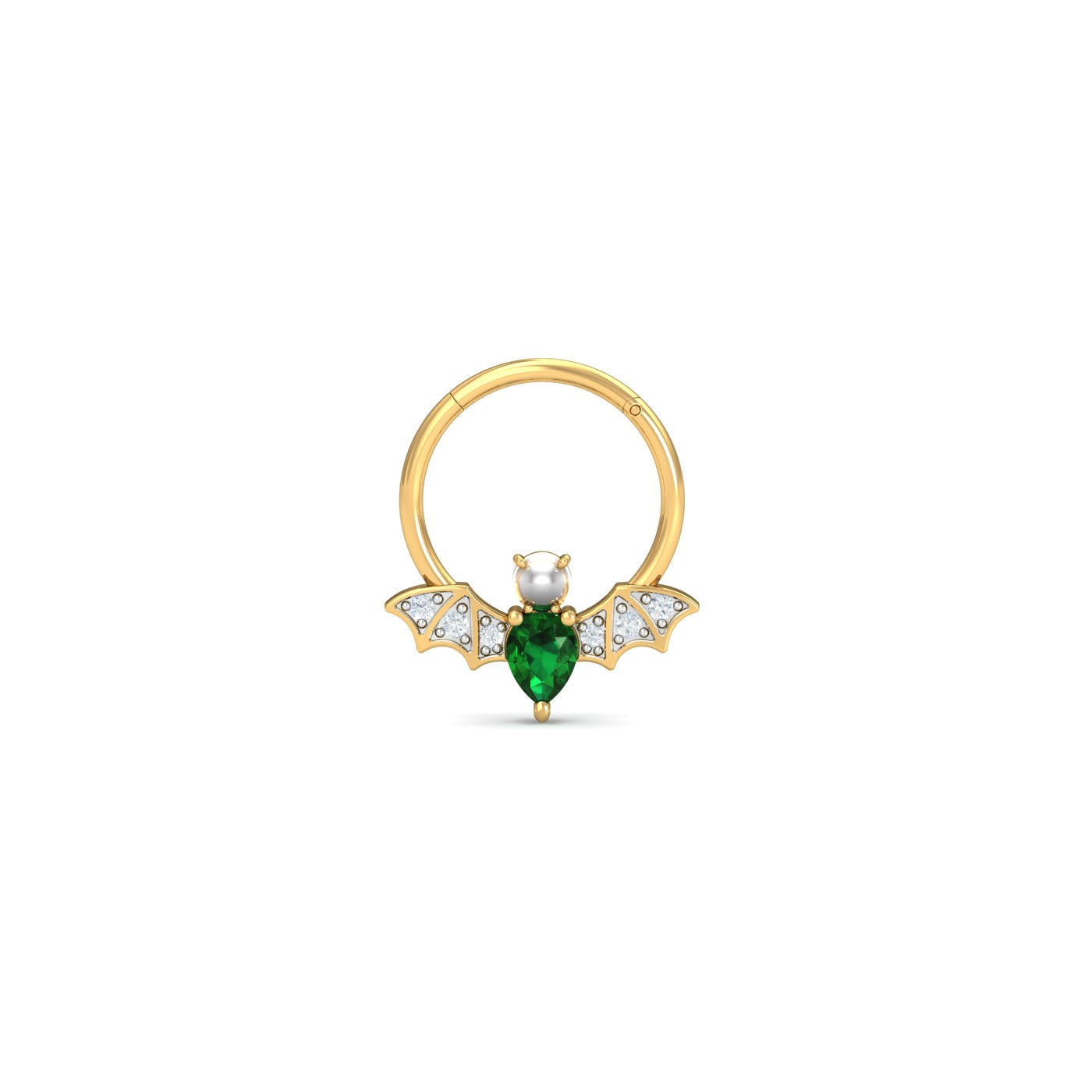 Bat Emerald Septum Ring