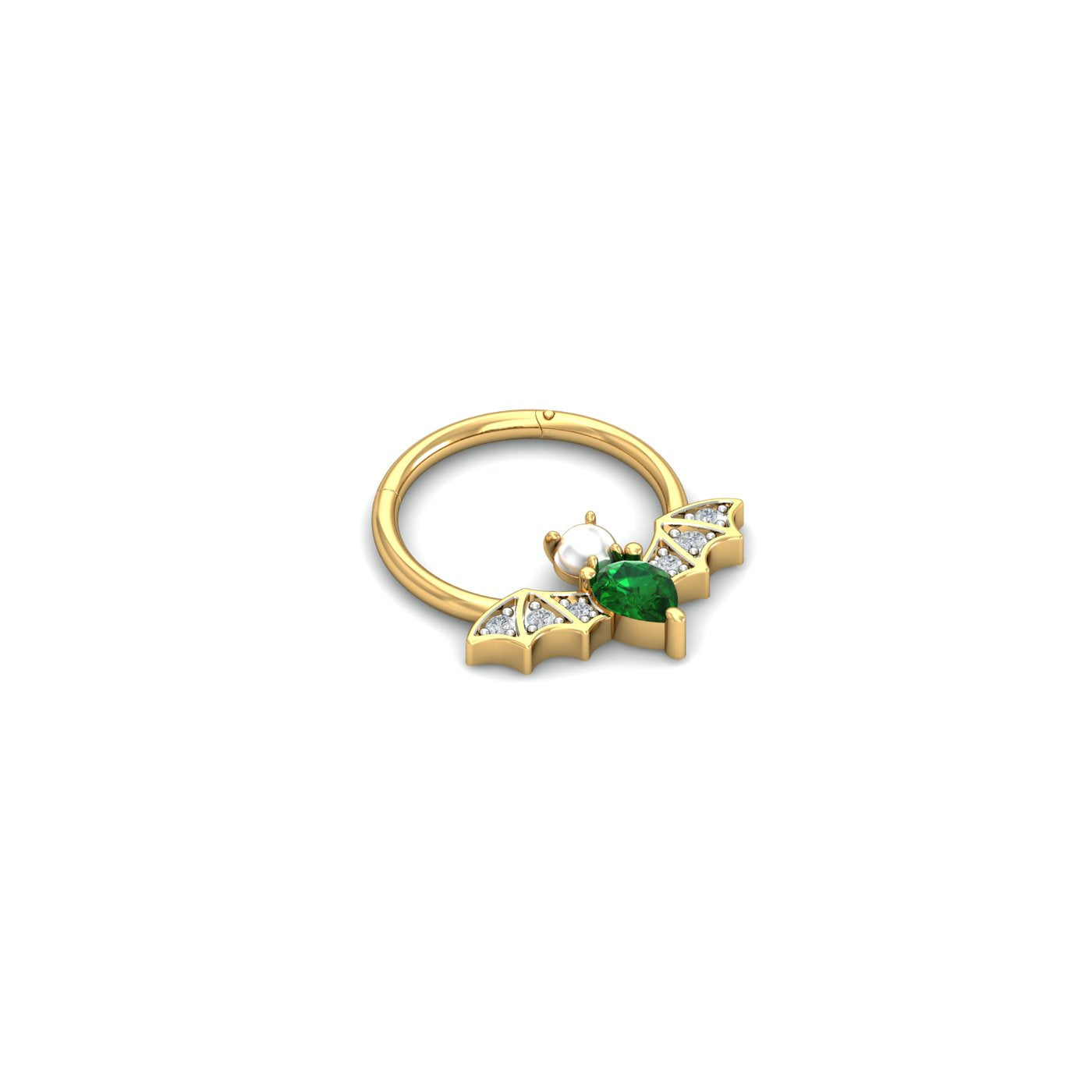 Bat Emerald Septum Ring