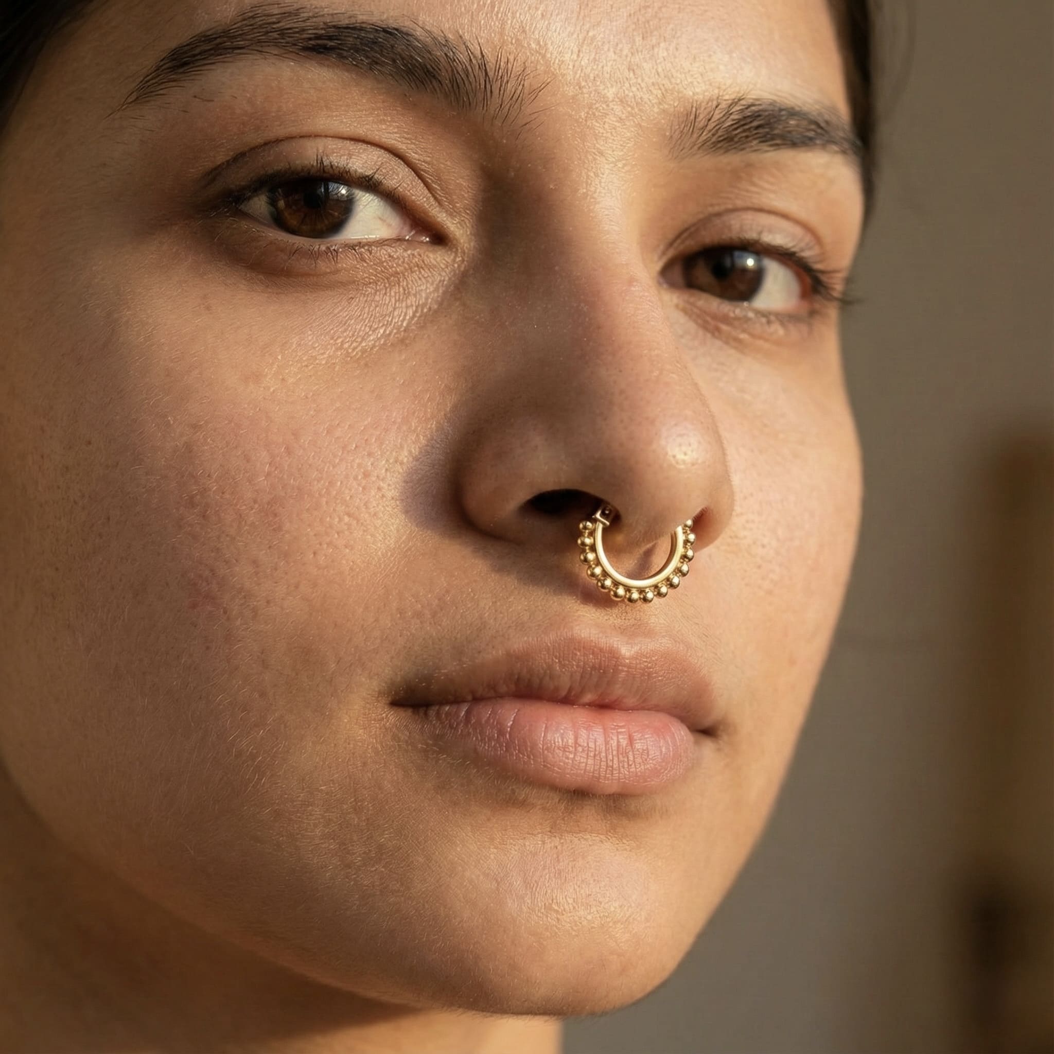 Gold Beads Septum Ring