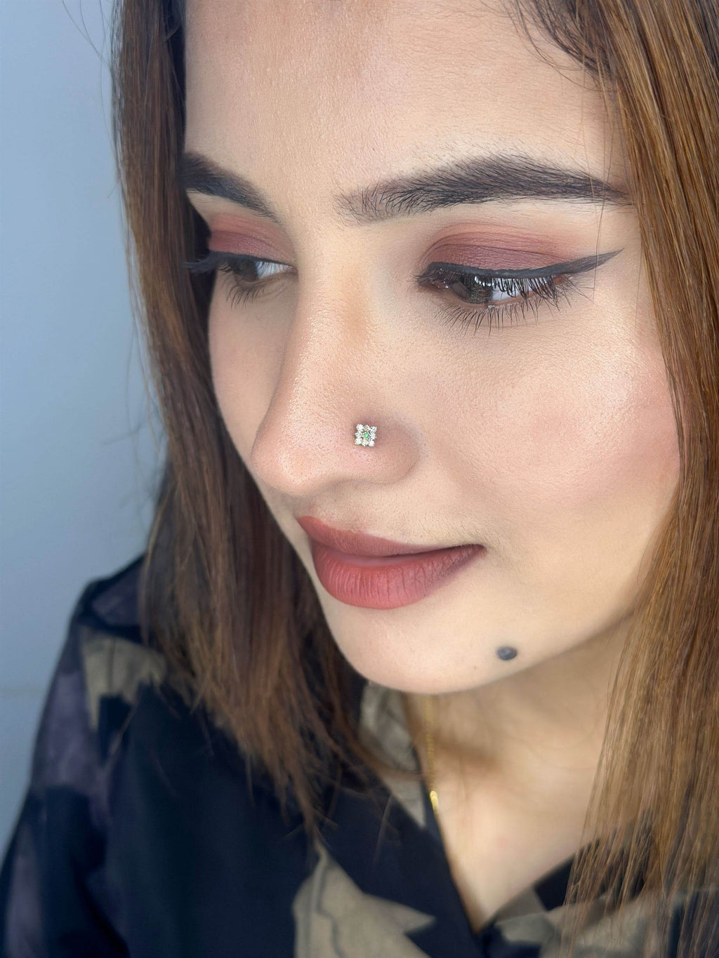 Shagun Emerald Nose Stud