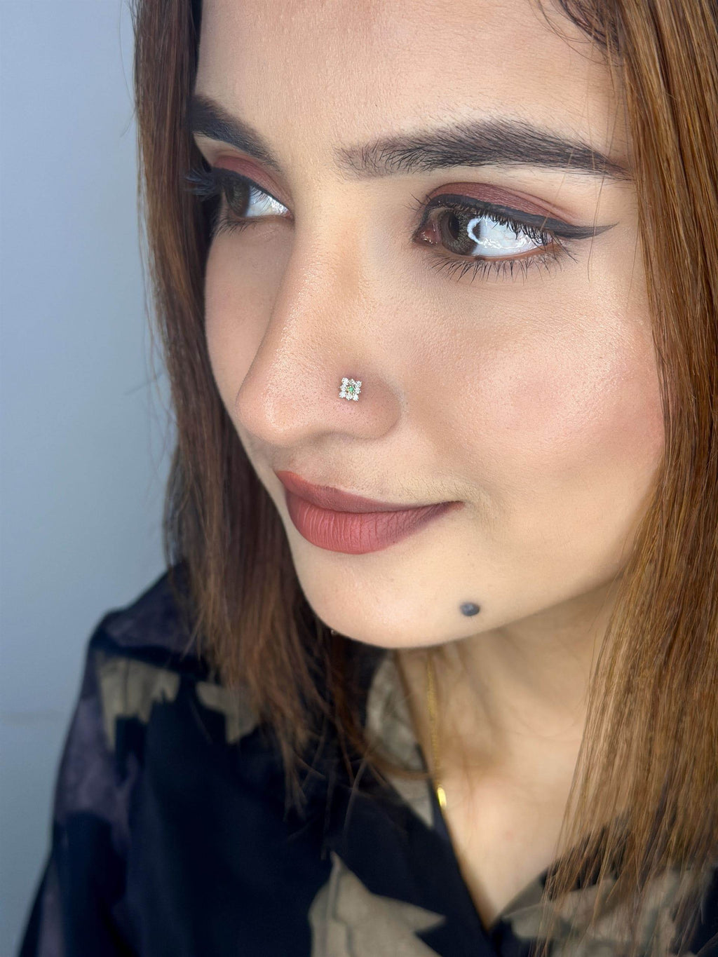 Shagun Emerald Nose Stud