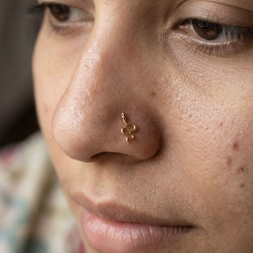 Serpentine Gold Nose Stud