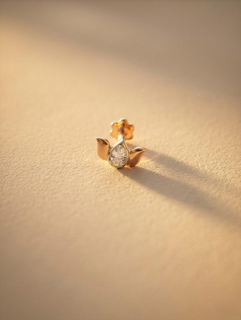 Lotus Studded Nose Stud