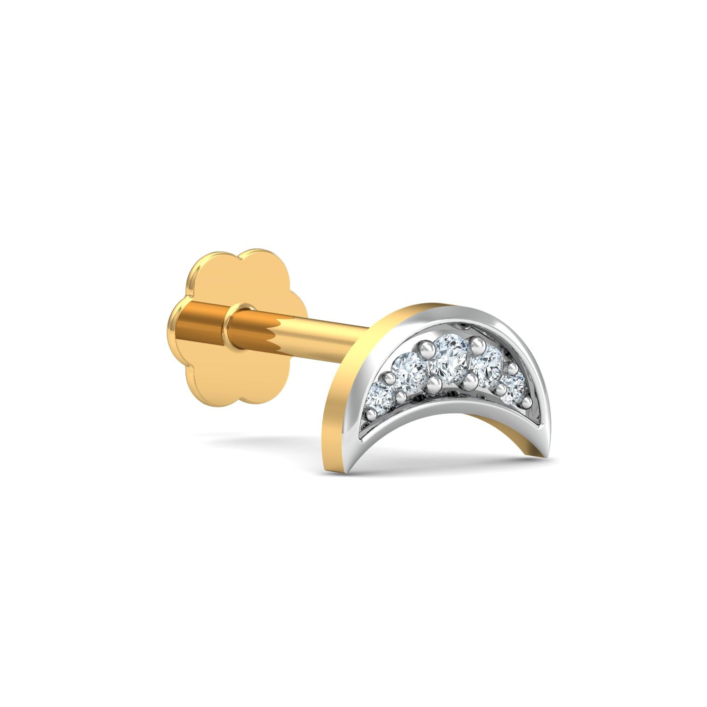 Crescent Studded nose stud