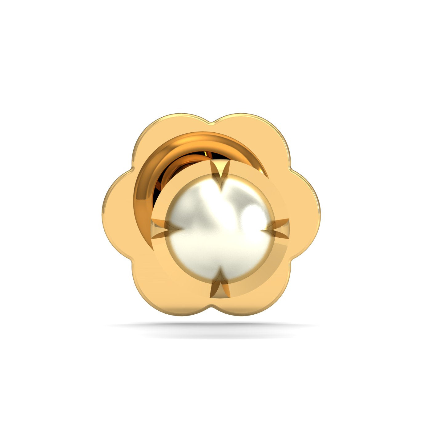 Ashen 2 mm Round Pearl Nose Stud