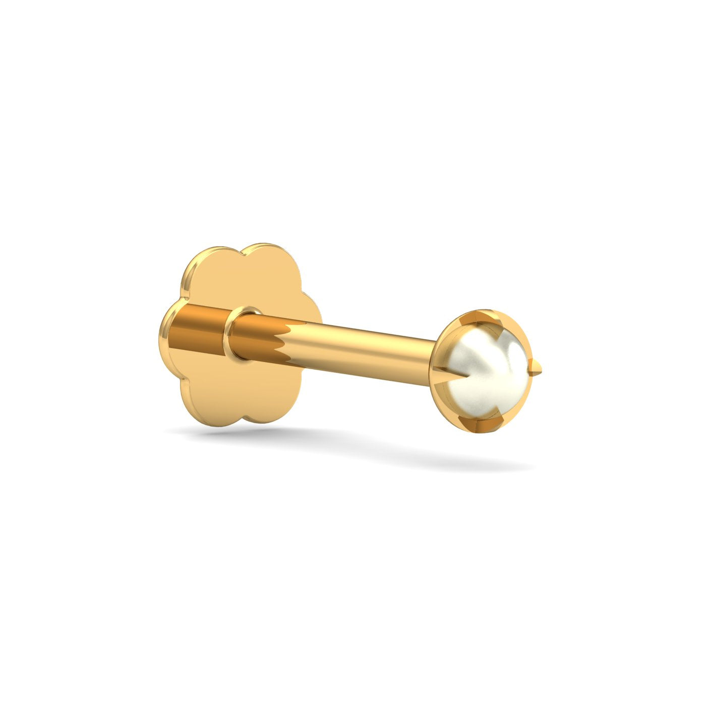 Ashen 2 mm Round Pearl Nose Stud