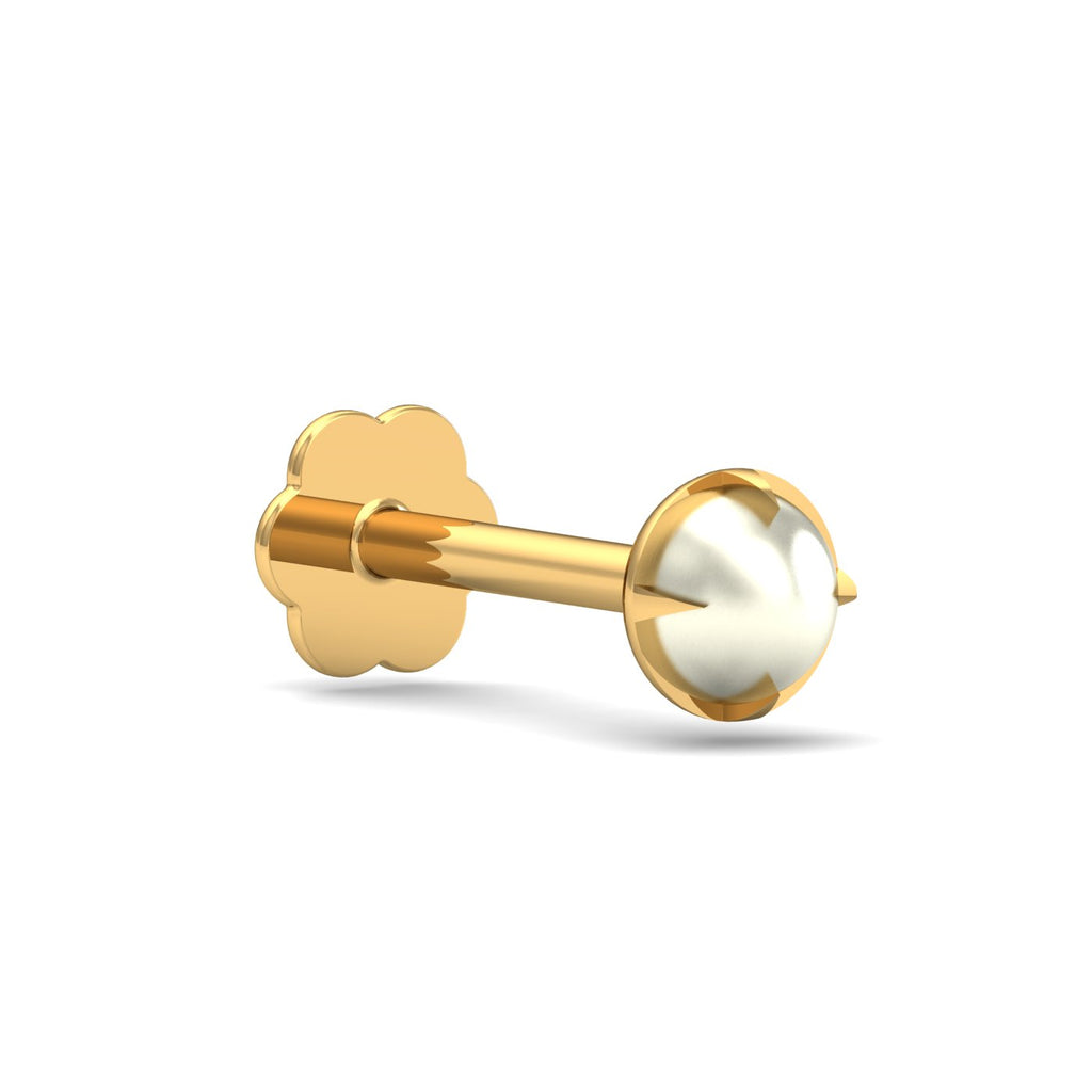 Ashen 3 mm Round Pearl Nose Stud