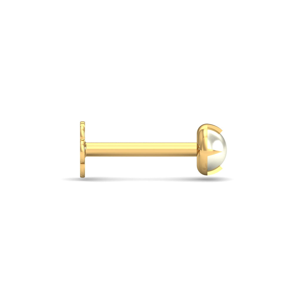 Ashen 3 mm Round Pearl Nose Stud