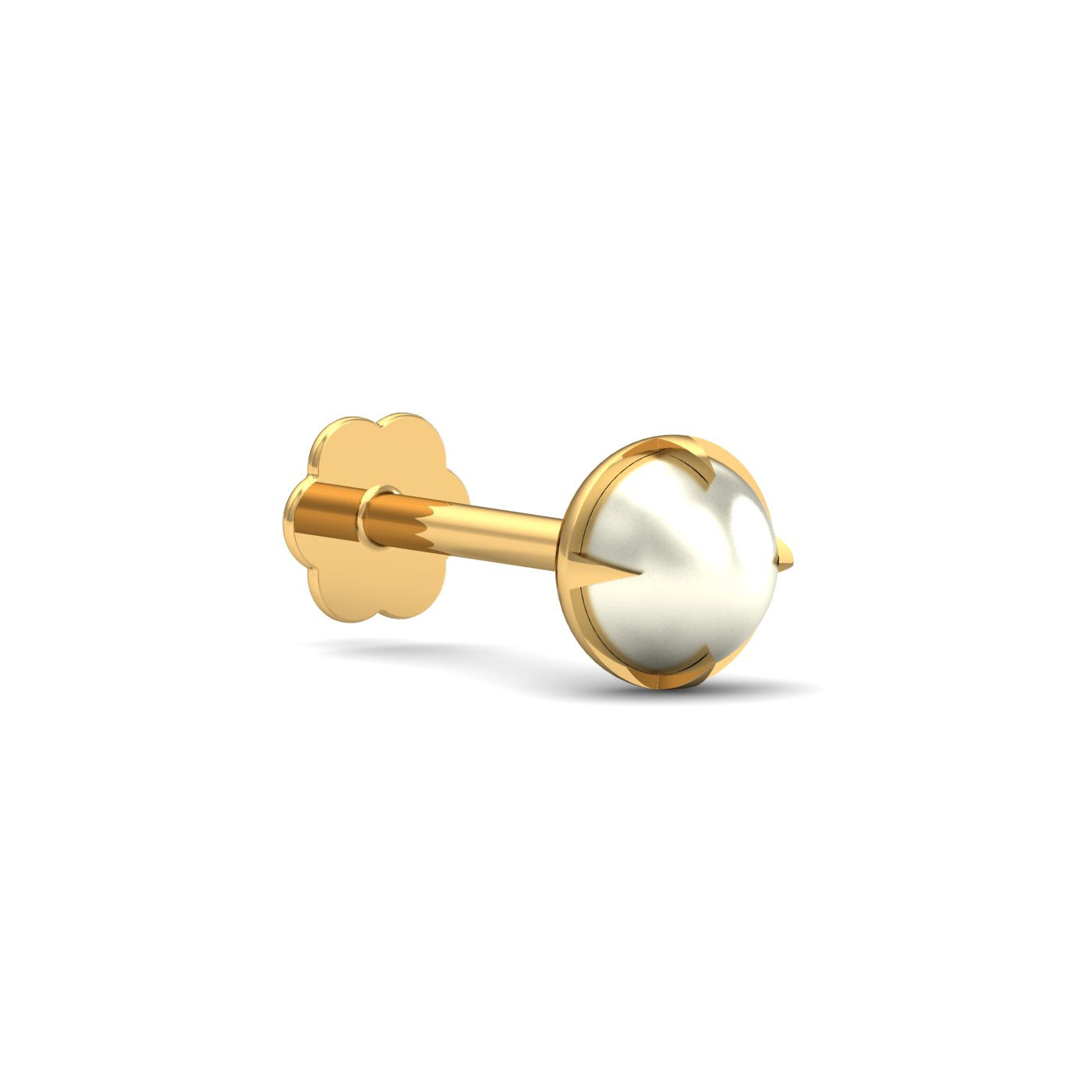 Ashen 4 mm Round Pearl Nose Stud