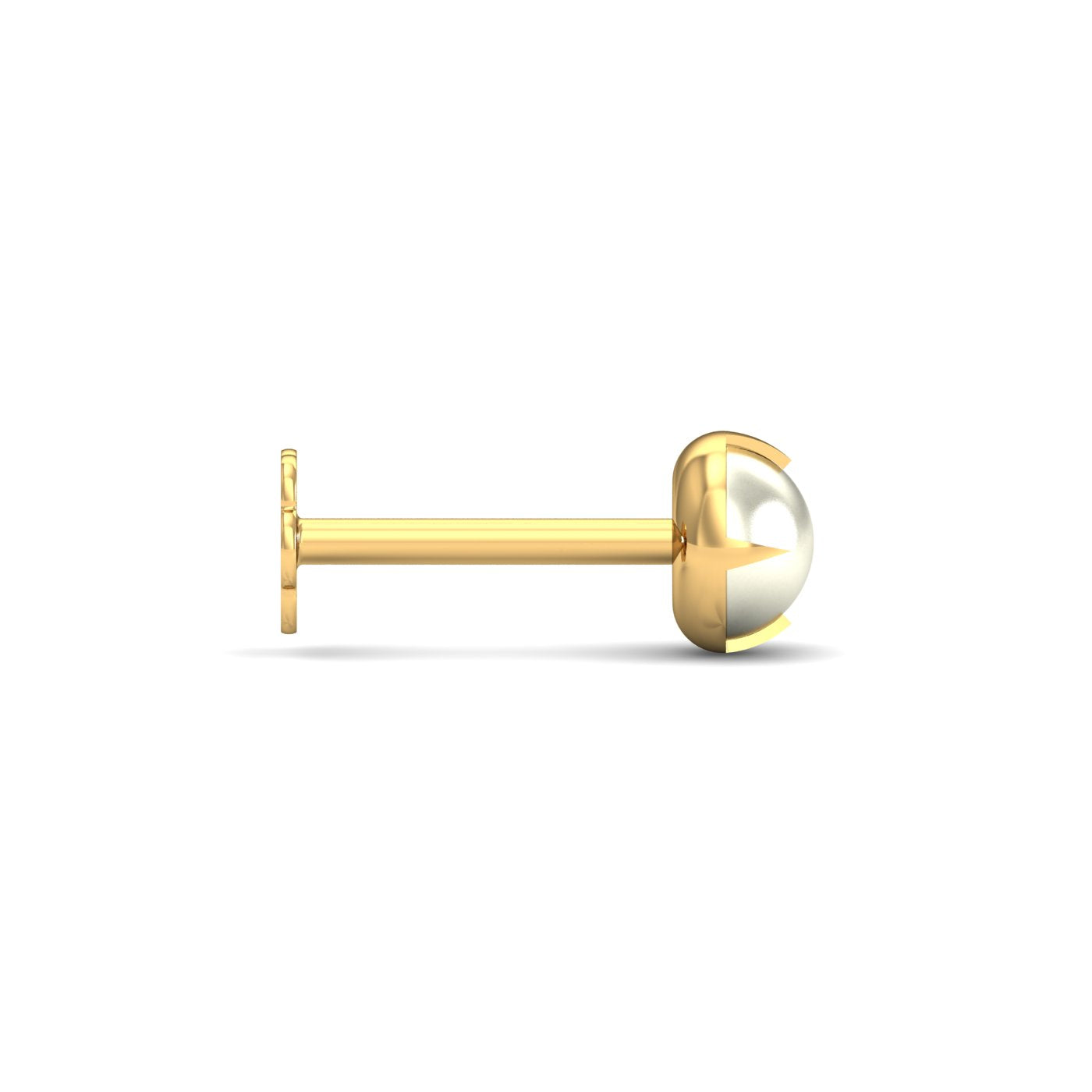 Ashen 4 mm Round Pearl Nose Stud