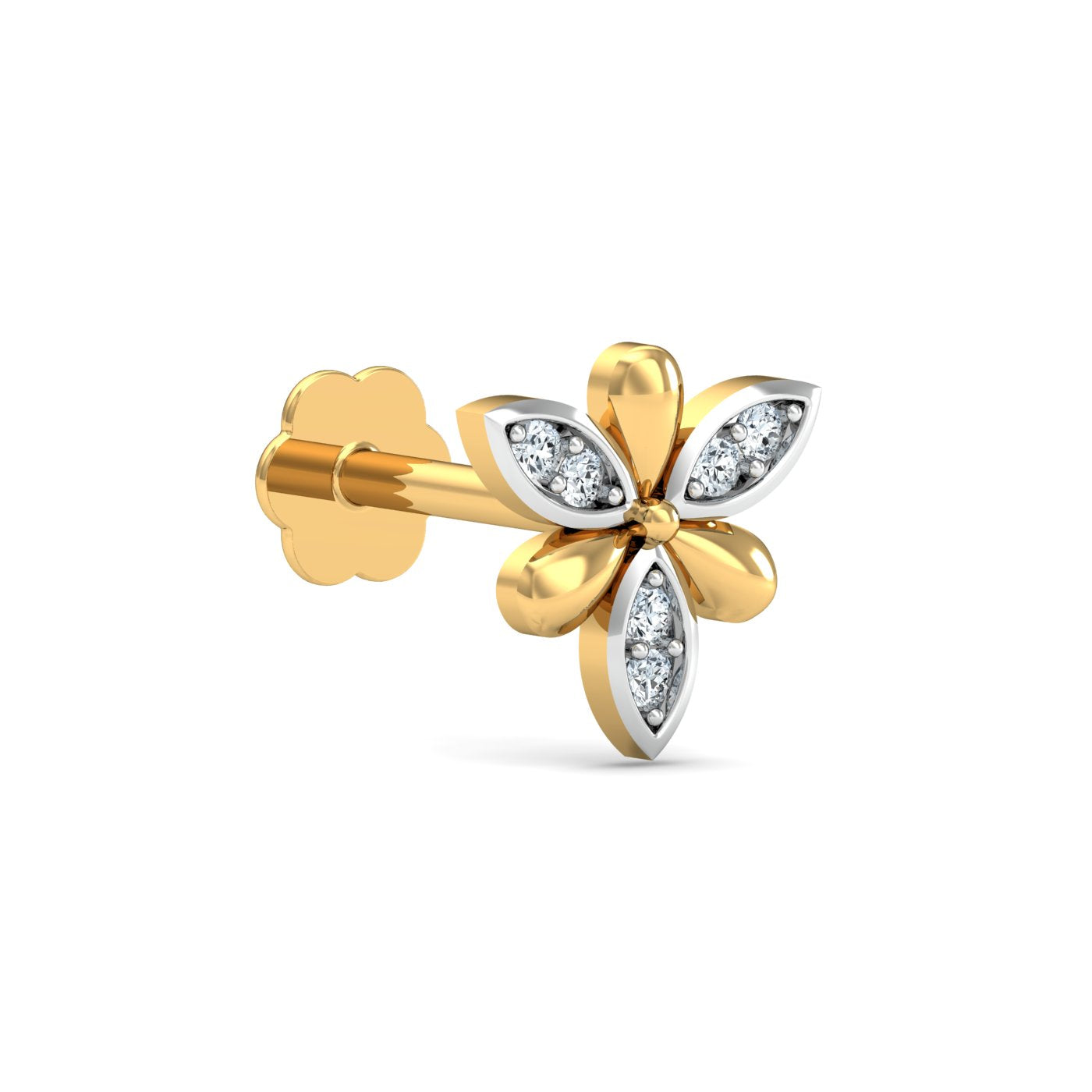 Sepals Diamond Nose Stud