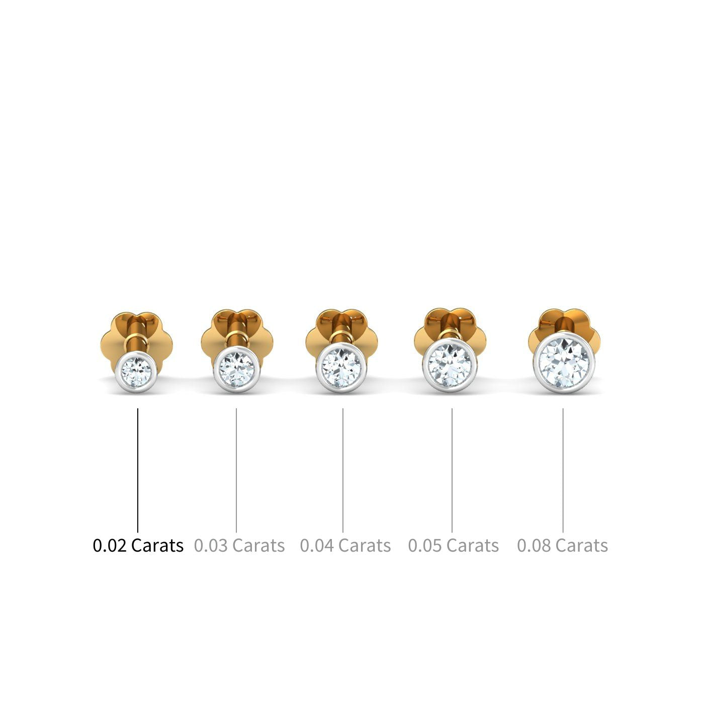 Bezel 2 Cent Nose Stud
