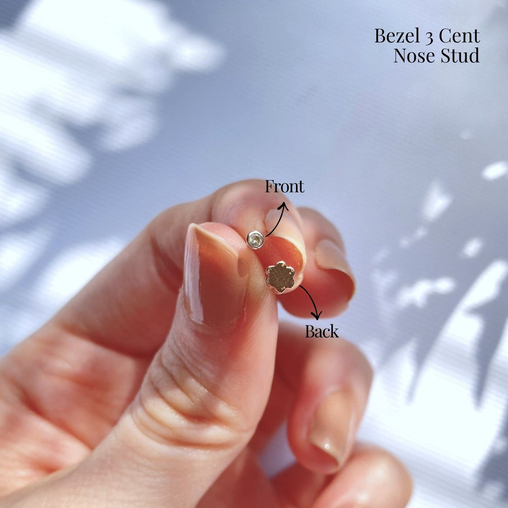 Bezel 3 Cent Nose Stud