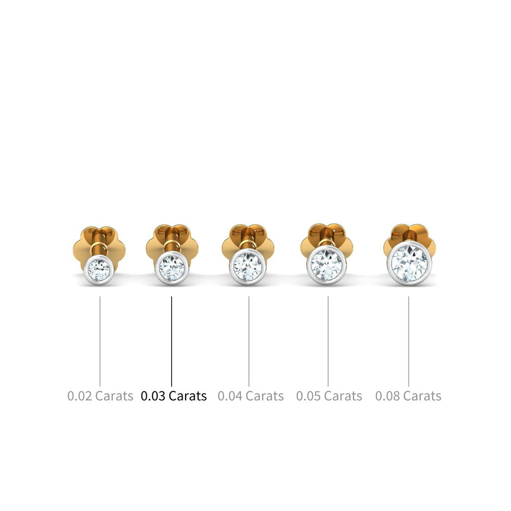 Bezel 3 Cent Nose Stud
