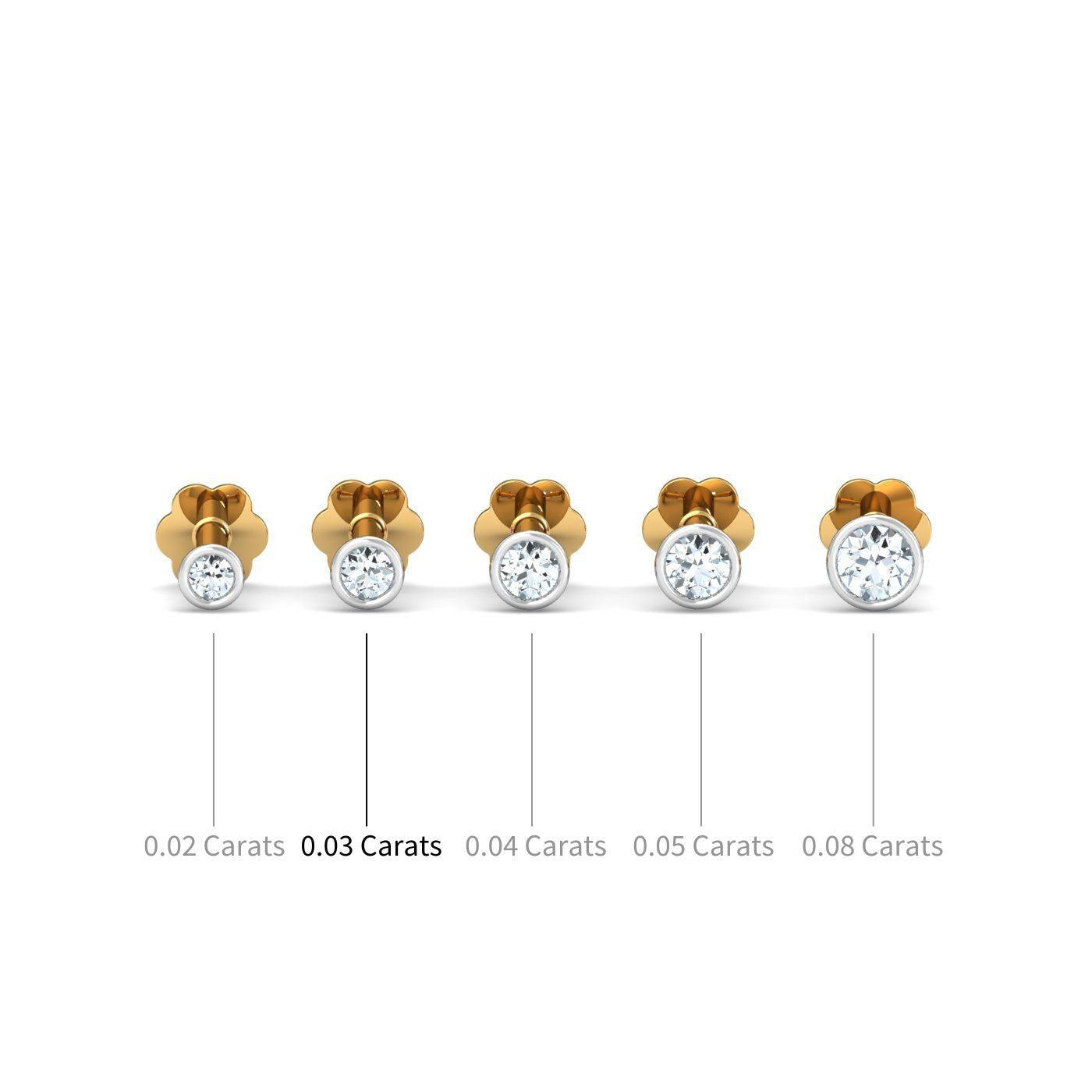 Bezel 3 Cent Nose Stud