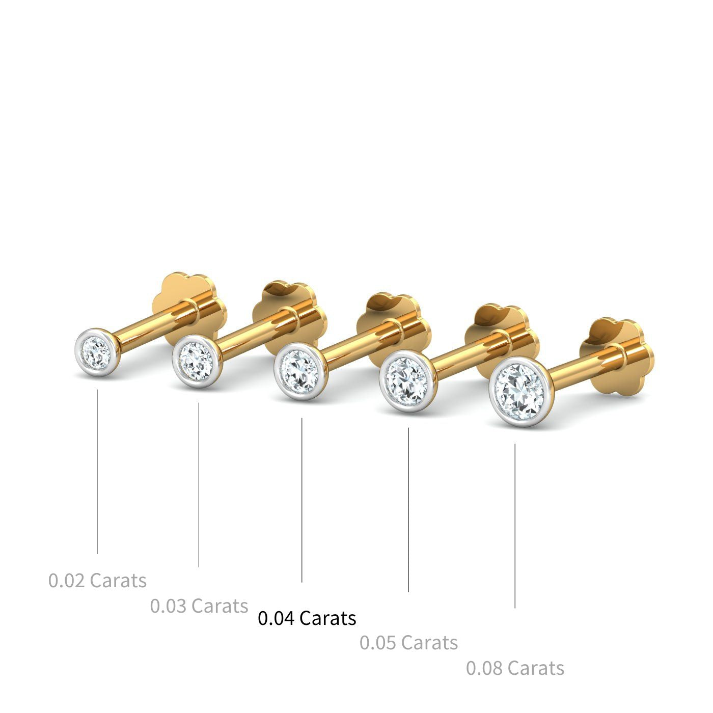 Bezel 4 Cent Nose Stud
