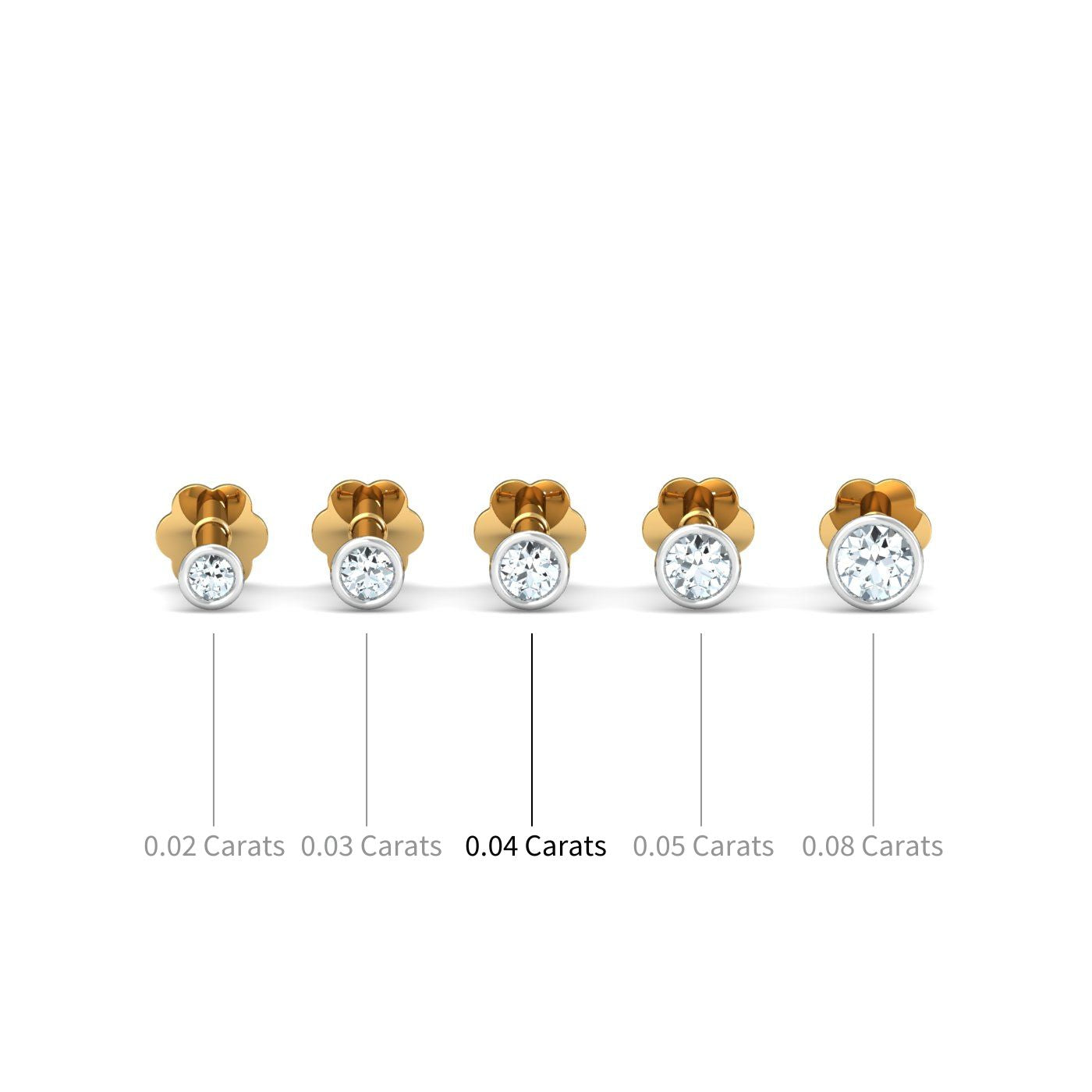 Bezel 4 Cent Nose Stud