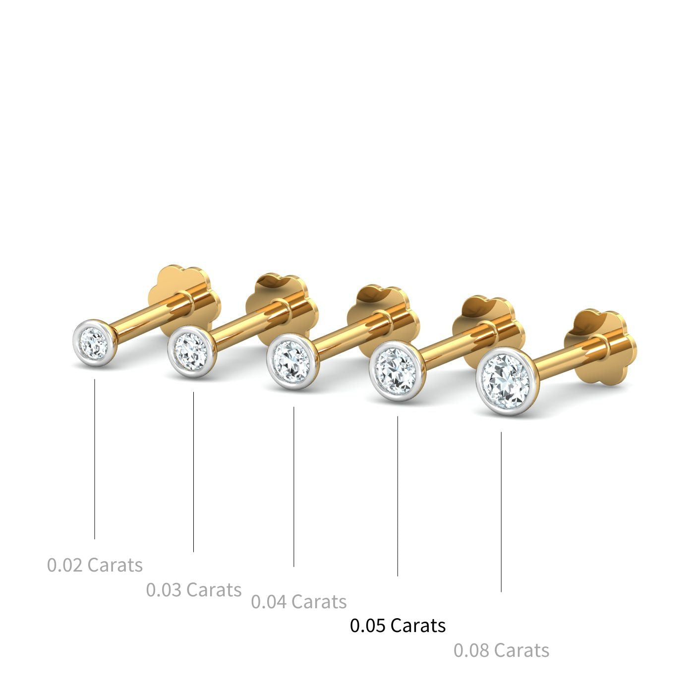 Bezel 5 Cent Nose Stud