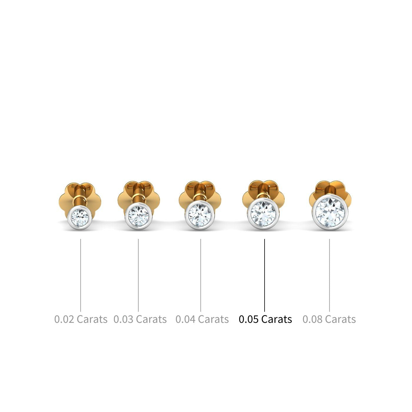 Bezel 5 Cent Nose Stud