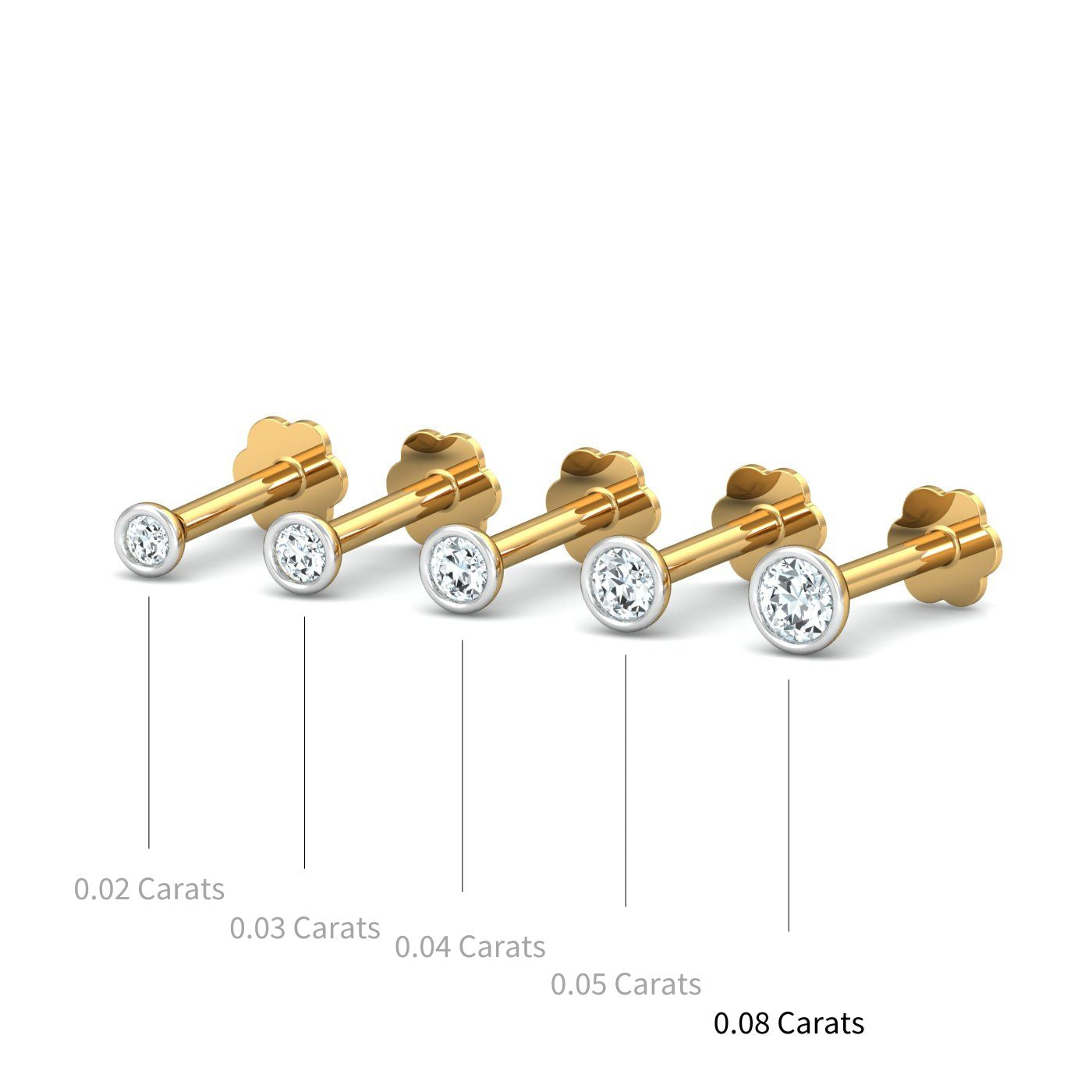 Bezel 8 Cent Nose Stud