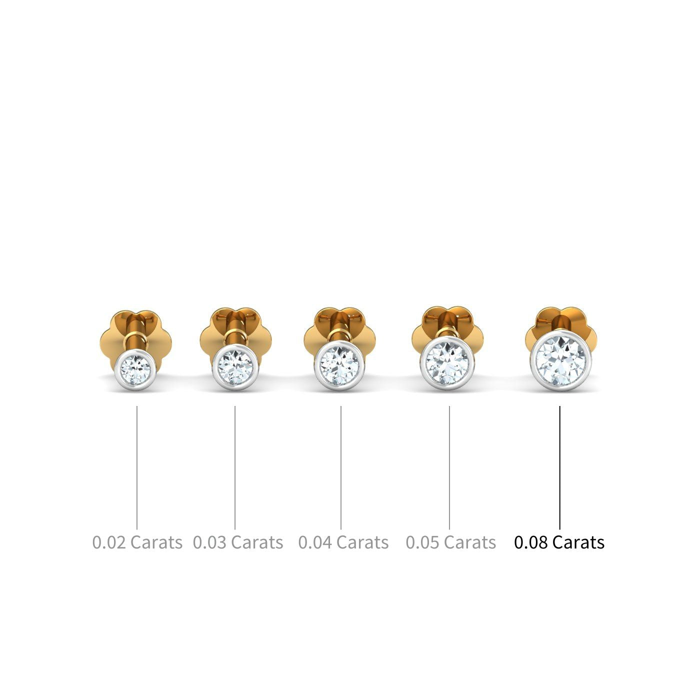 Bezel 8 Cent Nose Stud