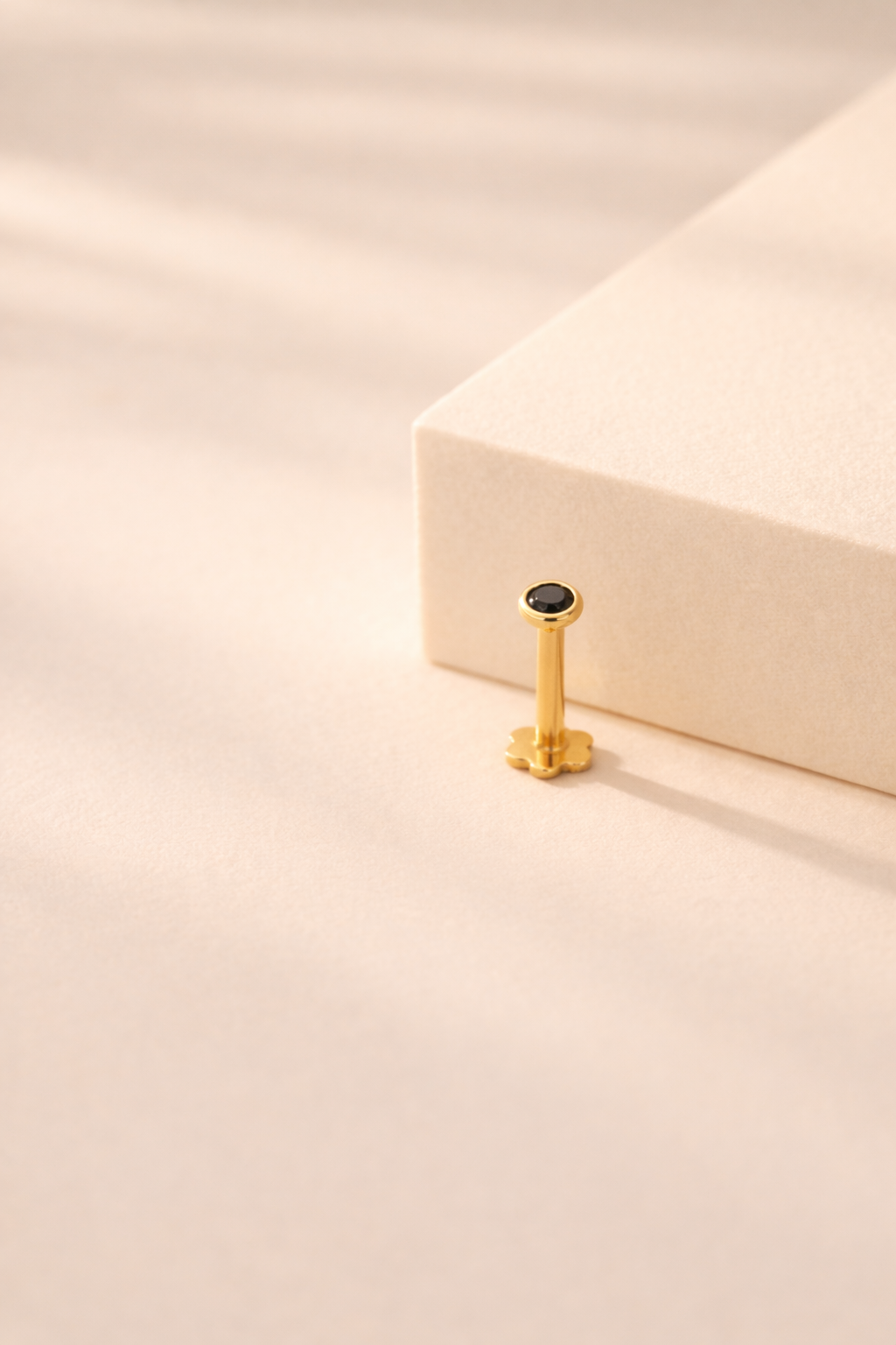 Bezel Black Diamond Nose Stud
