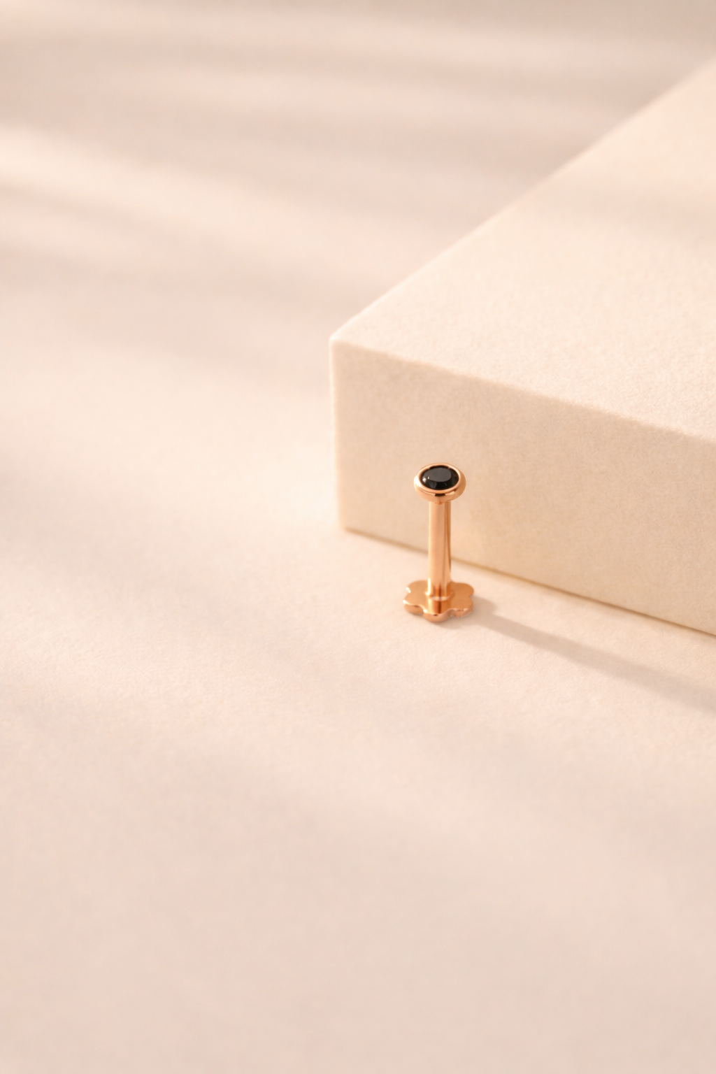 Bezel Black Diamond Nose Stud
