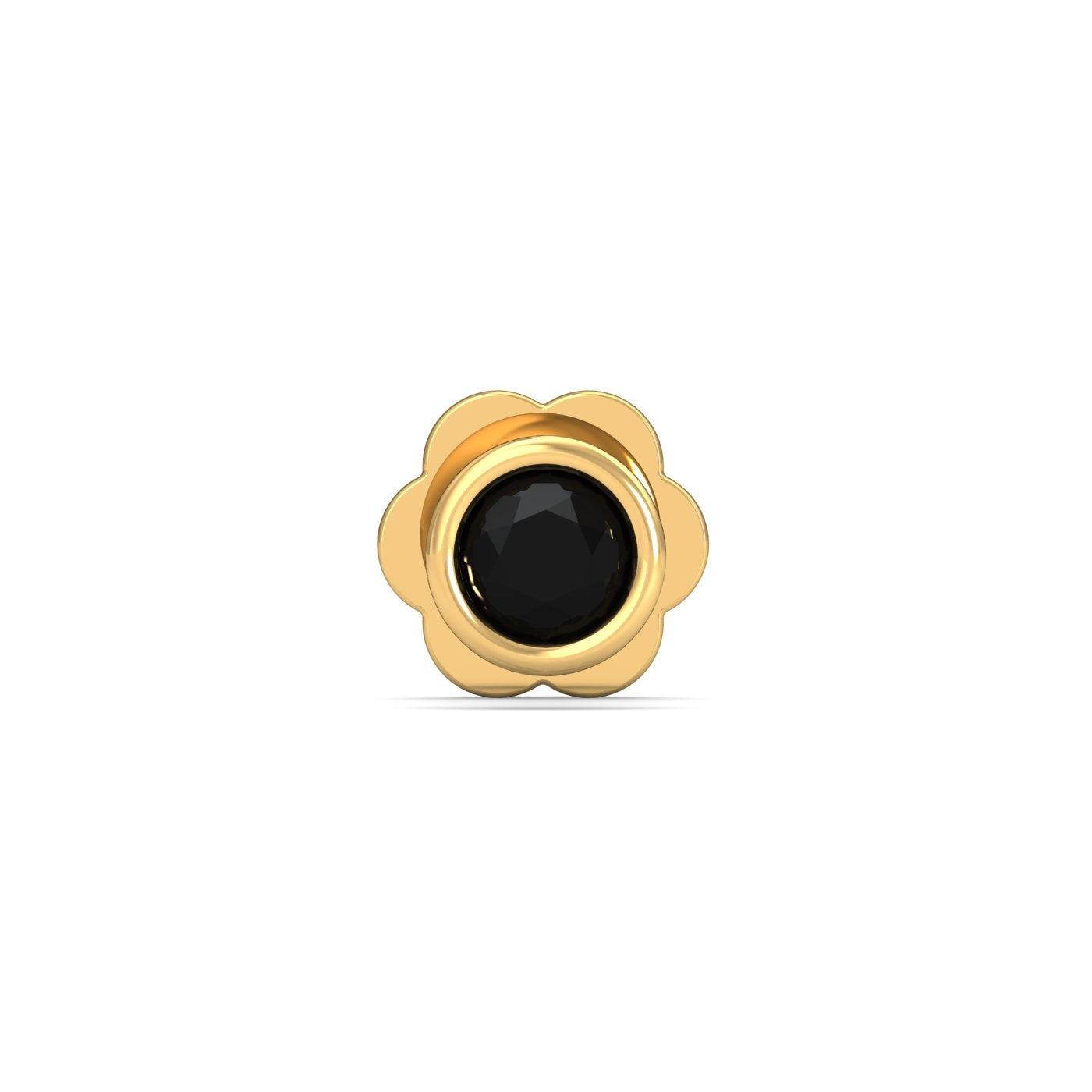 Bezel Black Diamond Nose Stud