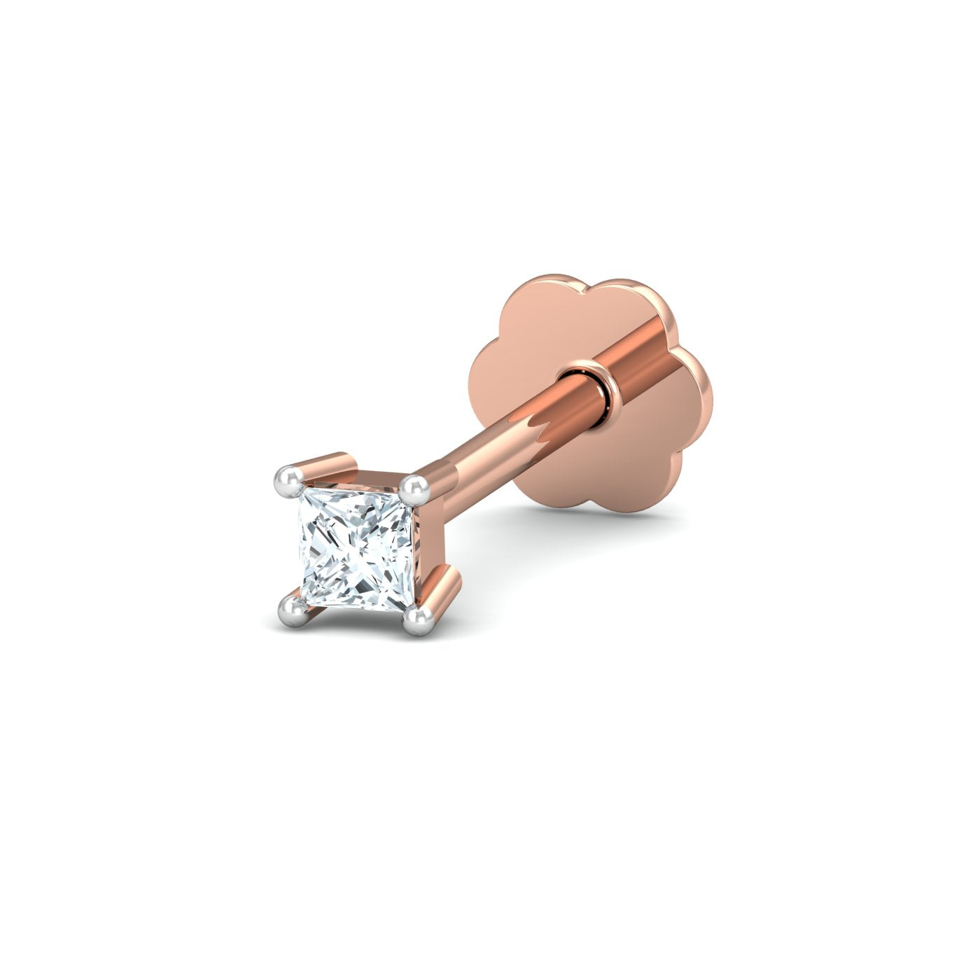 Tiny Square Diamond Nose Stud