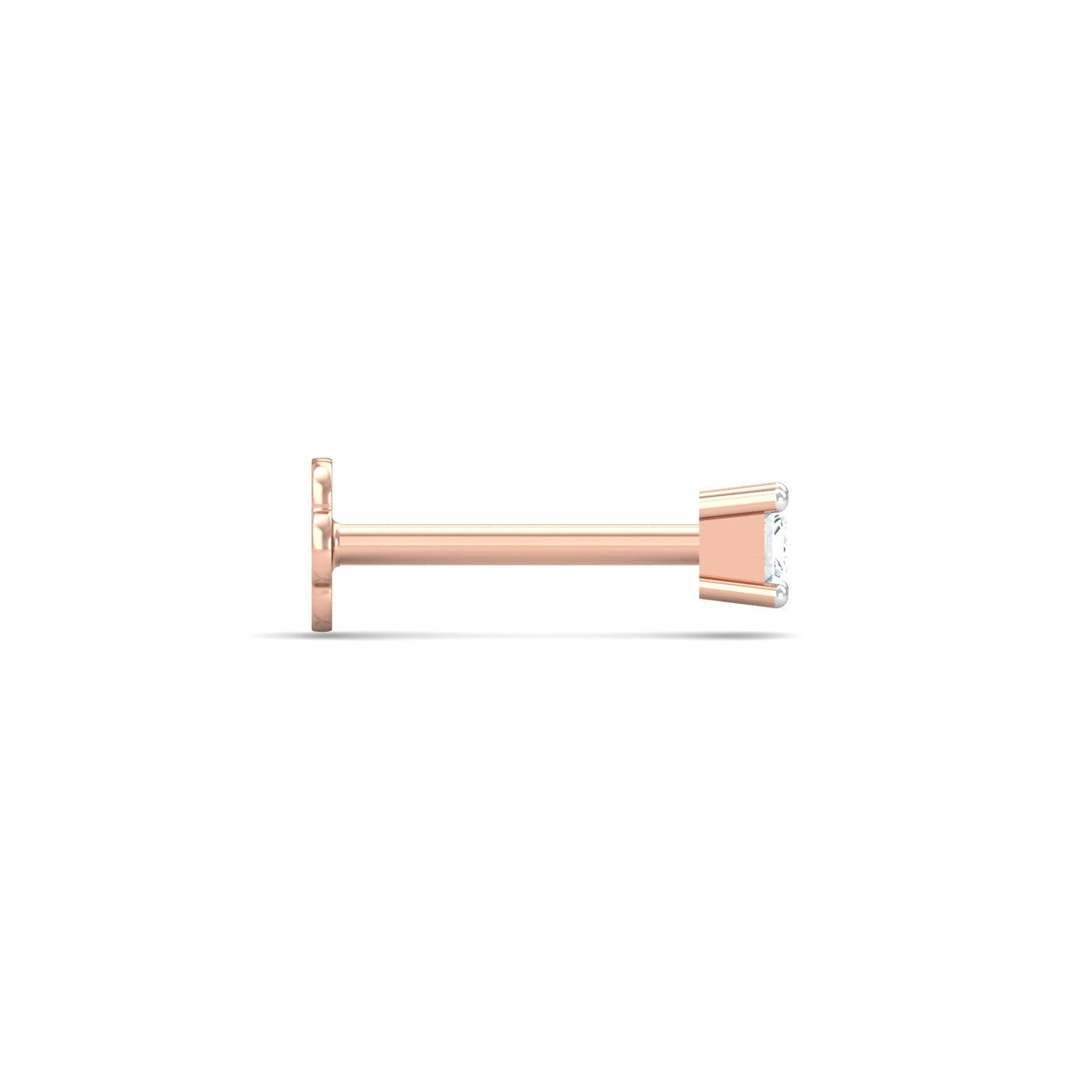 Tiny Square Diamond Nose Stud