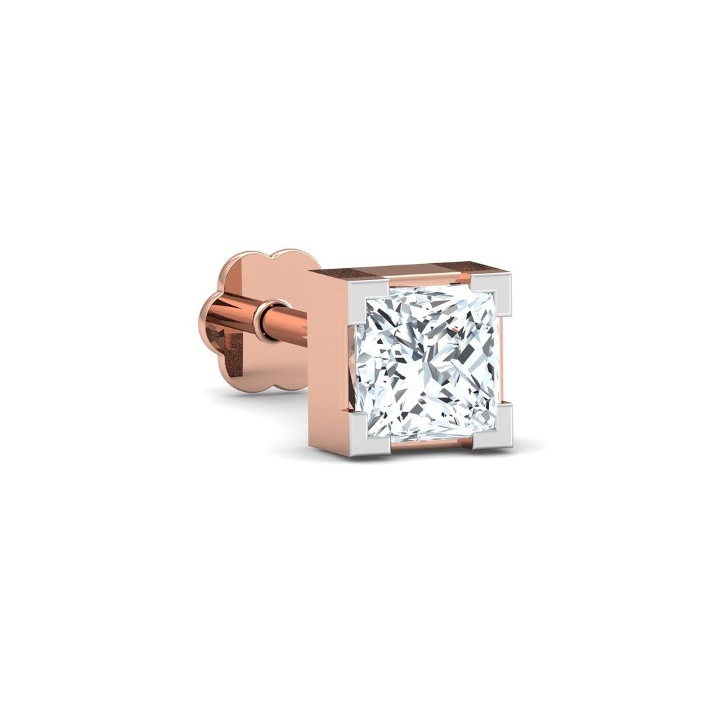 0.34 ct. Princess Solitaire Nose Stud