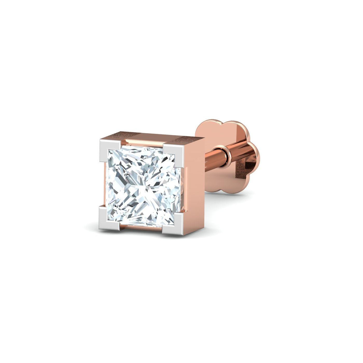 0.34 ct. Princess Solitaire Nose Stud