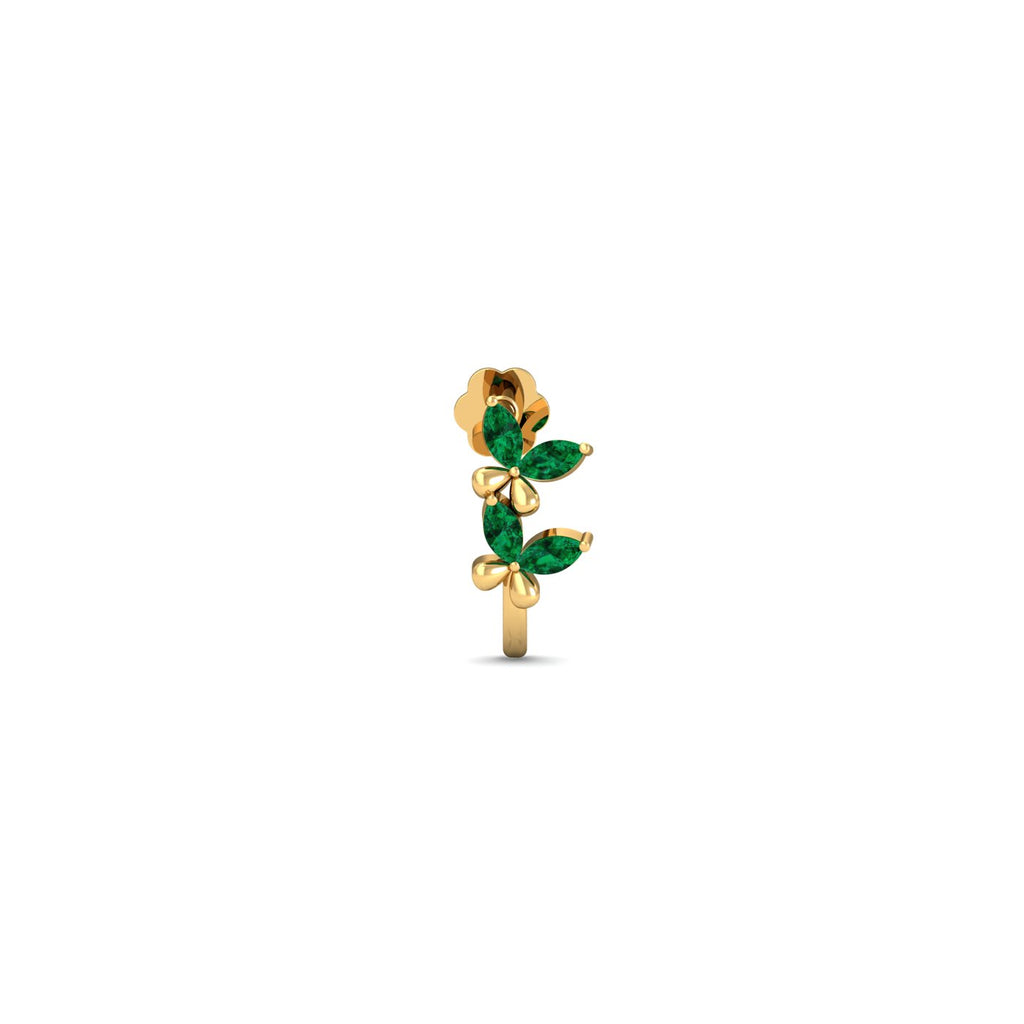 Butterfly Emerald Nose Stud