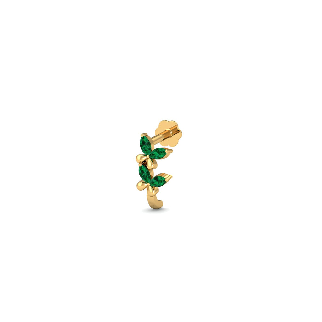 Butterfly Emerald Nose Stud