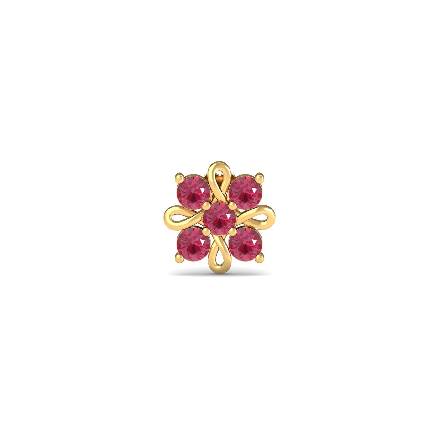 Crimson Flower Nose Stud